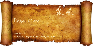 Ürge Alex névjegykártya